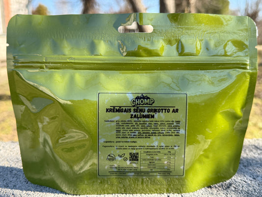 Krēmīgais sēņu griķotto ar zaļumiem