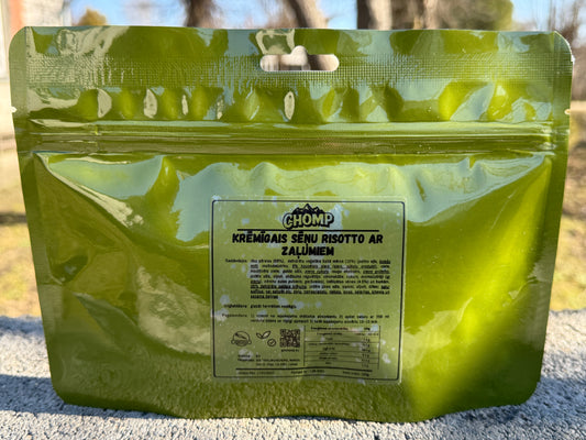 Krēmīgais sēņu risotto ar zaļumiem