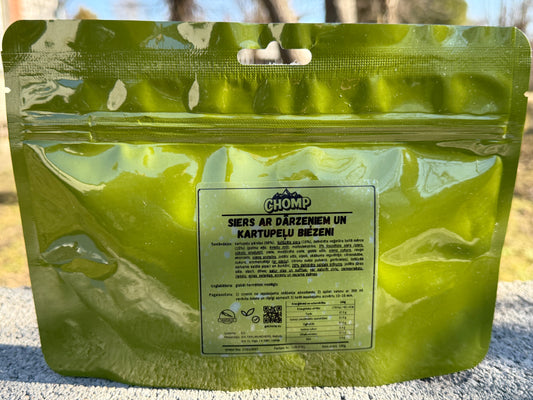 Siers ar dārzeņiem un kartupeļu biezeni