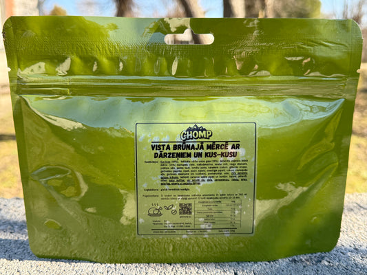 Vista brūnajā mērcē ar dārzeņiem un kus-kusu