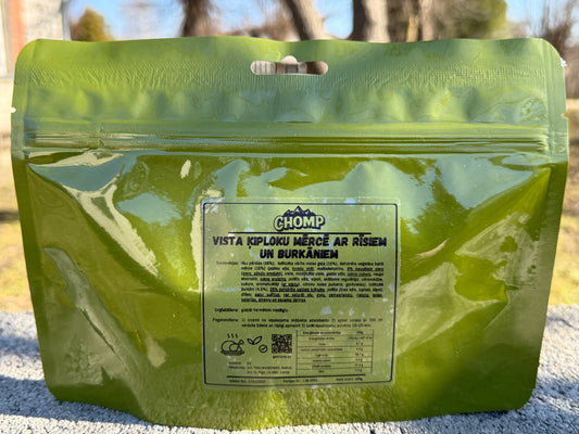 Vista ķiploku mērcē ar rīsiem un burkāniem