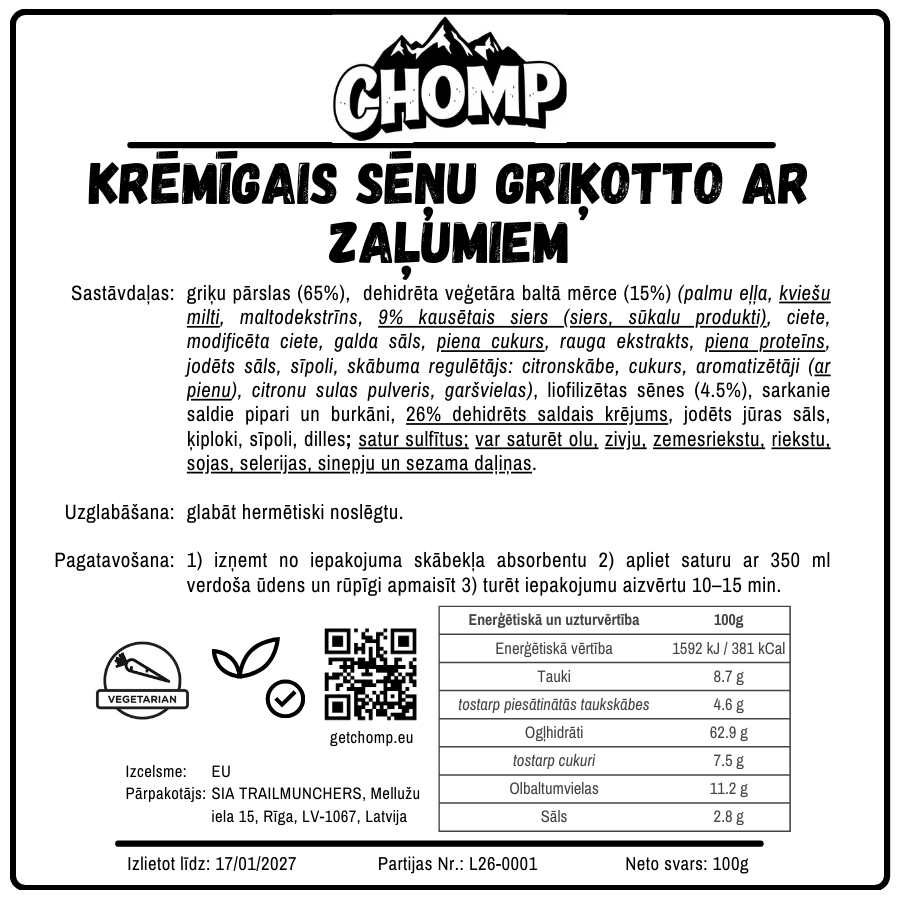 Krēmīgais sēņu griķotto ar zaļumiem