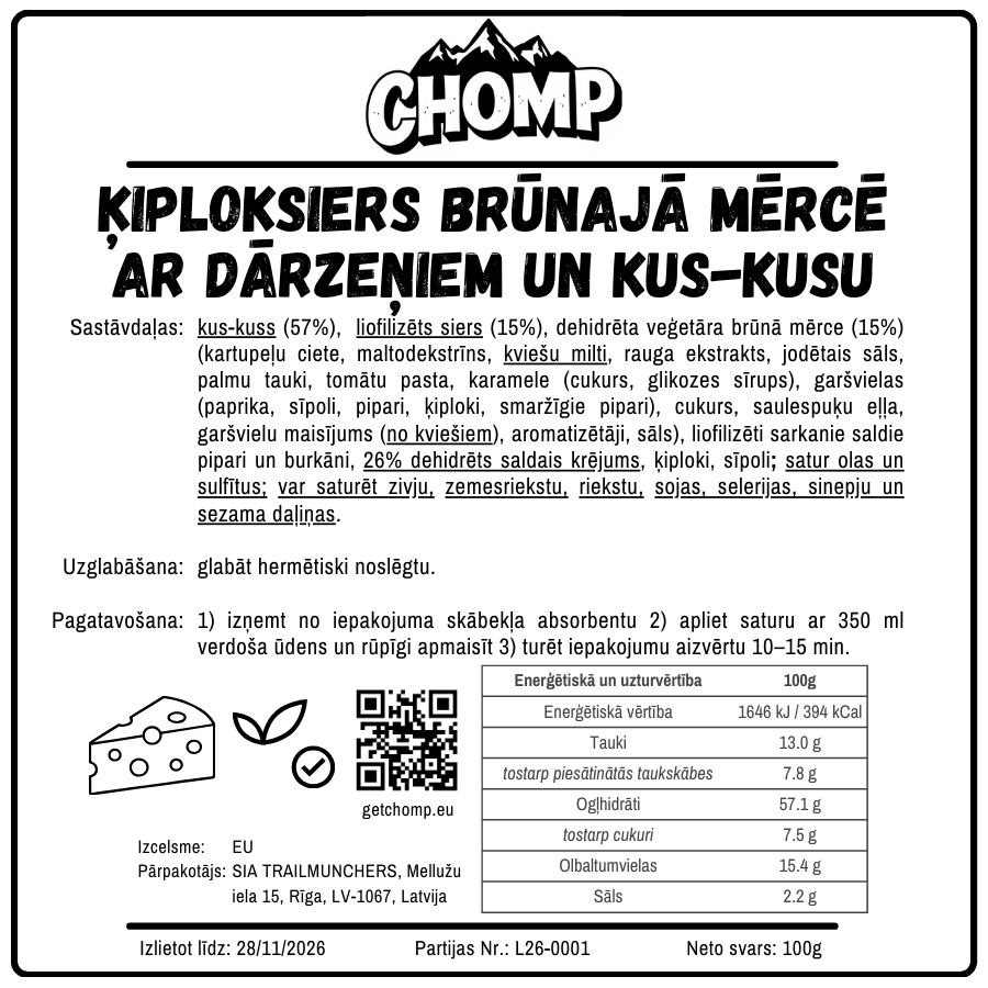 Ķiploksiers brūnajā mērcē ar dārzeņiem un kus-kusu