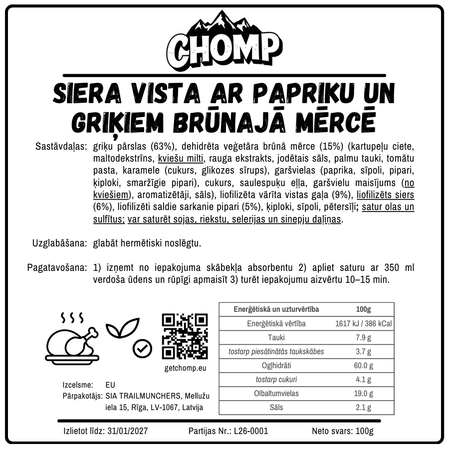 Siera vista ar griķiem un papriku brūnajā mērcē