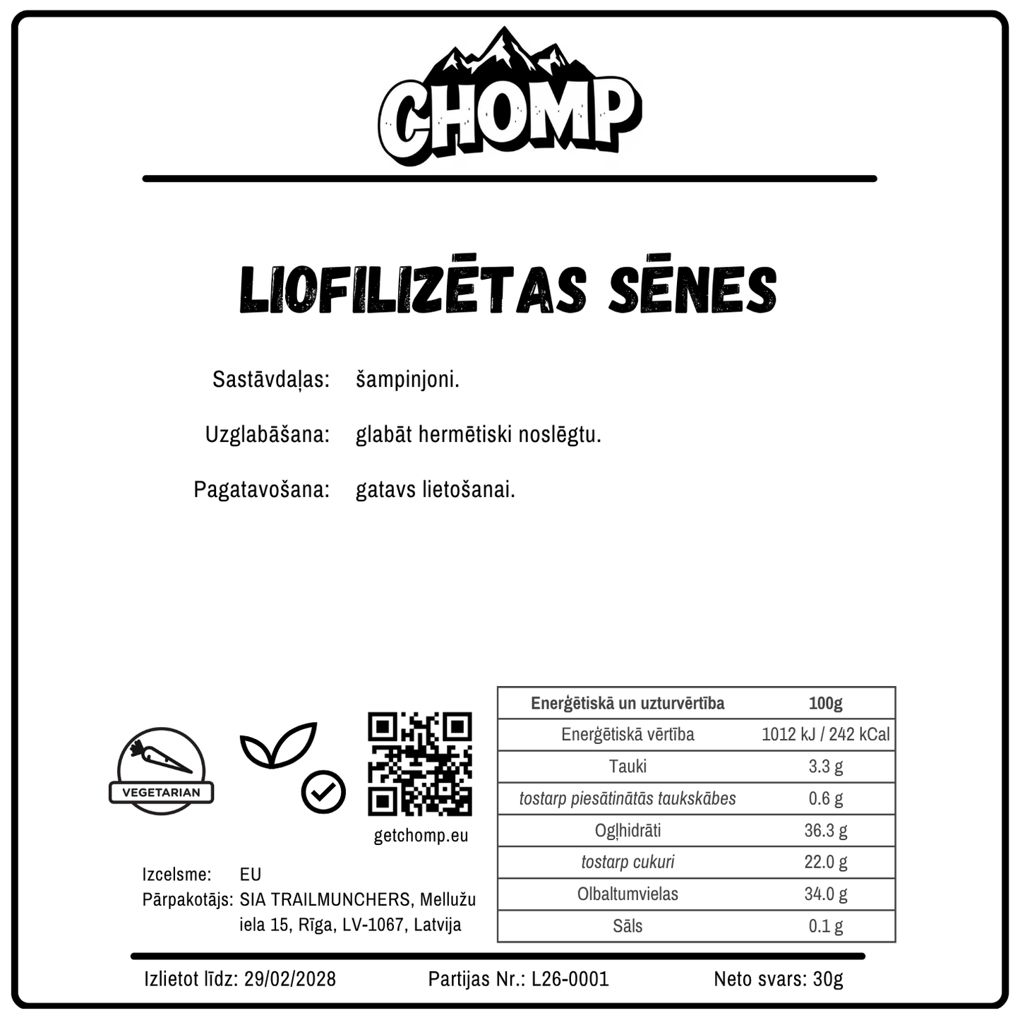 Liofilizētas sēnes