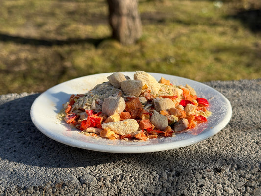 Vista brūnajā mērcē ar dārzeņiem un kus-kusu